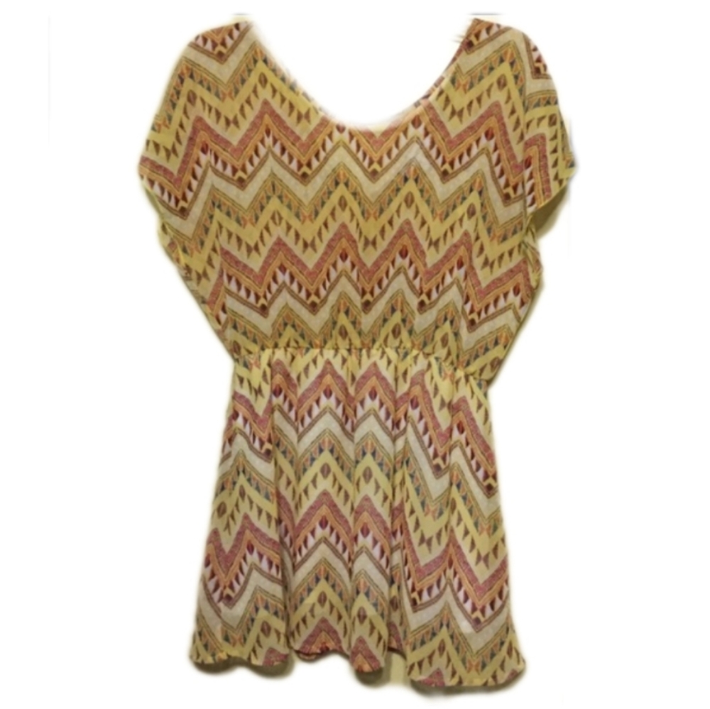 💃Gold Chevron Tunic Top M